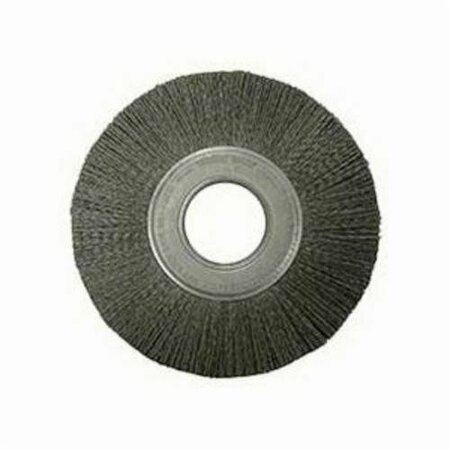 NYLOX Burr-Rx Wheel Brush, Composite, 8 in Brush Dia, 7/8 in Face W, 2 in Arbor Hole, Crimped/Round Filame 86127